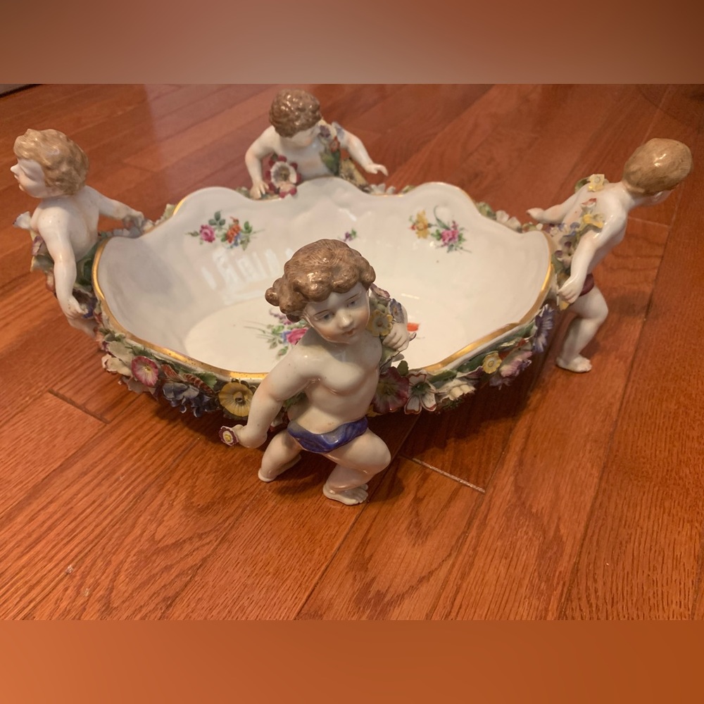 Ceramic Bowl- Made in Germany, Collectible Centerpiece with Flowers